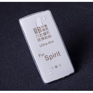 Силиконовый транспарентный чехол для LG Spirit Белый