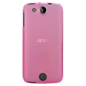 Силиконовый матовый полупрозрачный чехол для Acer Liquid Jade Z Розовый