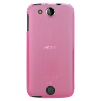 Силиконовый матовый полупрозрачный чехол для Acer Liquid Jade Z Розовый