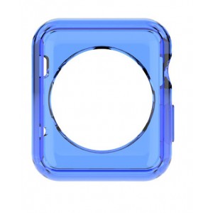 Силиконовый полупрозрачный чехол для Apple Watch 42мм Синий