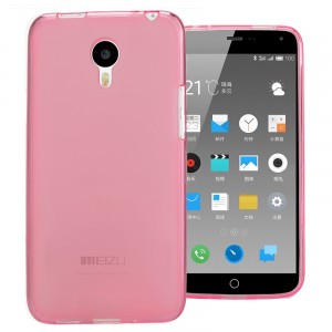 Силиконовый матовый полупрозрачный чехол для Meizu M2 Note Розовый