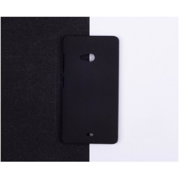 Пластиковый матовый непрозрачный чехол для Microsoft Lumia 540 Черный