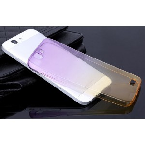 Силиконовый градиентный полупрозрачный чехол для Huawei Ascend G7 Фиолетовый