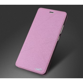 Чехол горизонтальная книжка текстура Линии на силиконовой основе для Huawei P9 Розовый