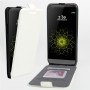 Чехол вертикальная книжка на силиконовой основе с отсеком для карт на магнитной защелке для LG G5, цвет Белый