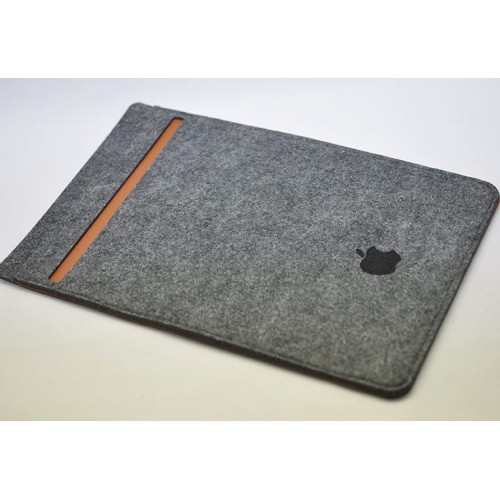 Войлочный мешок с отсеком для карт и крепежом для Apple Pencil для Ipad Pro , цвет Серый