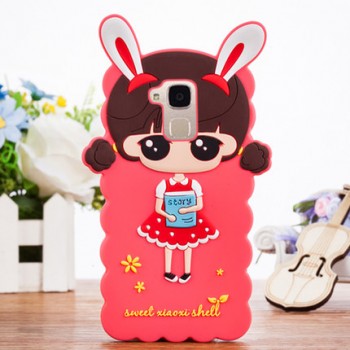 Силиконовый матовый непрозрачный дизайнерский фигурный чехол для Huawei Honor 5C  Красный