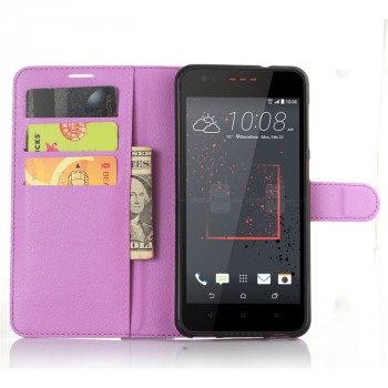 Чехол портмоне подставка на силиконовой основе на магнитной защелке для HTC Desire 825 Фиолетовый