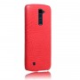 Чехол задняя накладка для LG K10 с текстурой кожи, цвет Красный