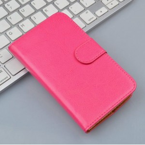 Чехол портмоне подставка на пластиковой основе на магнитной защелке для Alcatel One Touch POP 3 5.5 Розовый