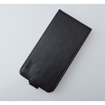 Чехол вертикальная книжка на силиконовой основе на магнитной защелке для Alcatel OneTouch Pixi First  Черный