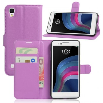 Чехол портмоне подставка на силиконовой основе на магнитной защелке для LG X Style  Фиолетовый