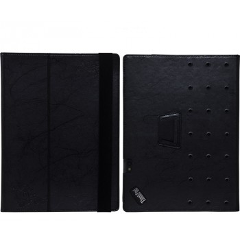 Чехол книжка подставка текстура Узоры с рамочной защитой экрана и поддержкой кисти для Lenovo ThinkPad X1 Tablet  Черный