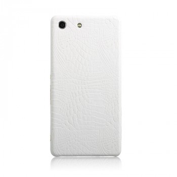 Чехол накладка текстурная отделка Кожа для Sony Xperia M5  Белый