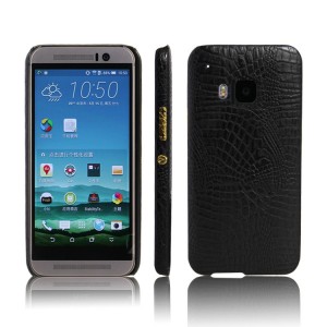 Чехол задняя накладка для HTC One M9 с текстурой кожи Черный