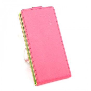 Текстурный чехол вертикальная книжка на силиконовой основе на магнитной защелке для Huawei Honor 8  Розовый