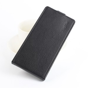 Чехол вертикальная книжка на силиконовой основе с отсеком для карт на магнитной защелке для Asus ZenFone 3 5.2 Черный