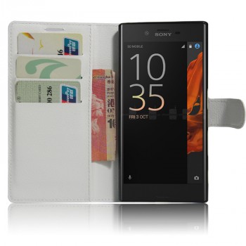 Чехол портмоне подставка на силиконовой основе на магнитной защелке для Sony Xperia XZ/XZs Белый