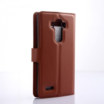 Чехол портмоне подставка на магнитной защелке для LG G4 Коричневый