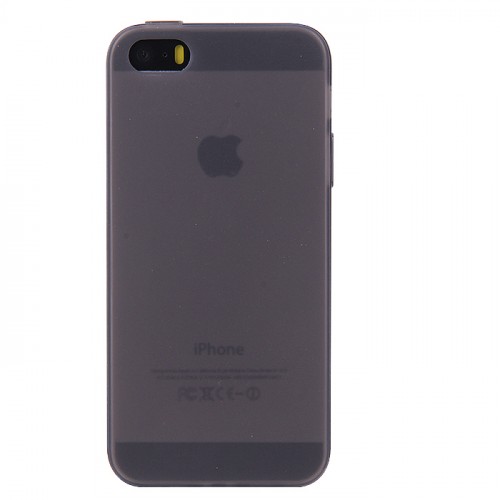 Силиконовый матовый полупрозрачный чехол для Iphone 5/5s/SE, цвет Черный