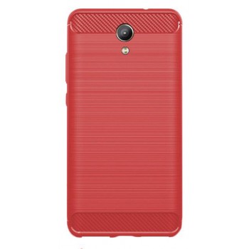 Силиконовый матовый непрозрачный чехол с текстурным покрытием Металлик для Lenovo Phab 2  Красный