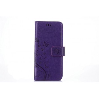 Чехол портмоне подставка для Samsung Galaxy S8 с декоративным тиснением на магнитной защелке Фиолетовый