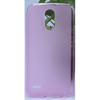 Силиконовый матовый полупрозрачный чехол для LG Stylus 3 Розовый