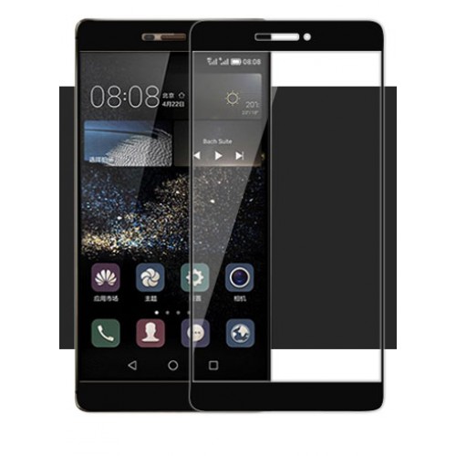 Полноэкранное ультратонкое износоустойчивое сколостойкое олеофобное защитное стекло-пленка для Huawei P8, цвет Черный