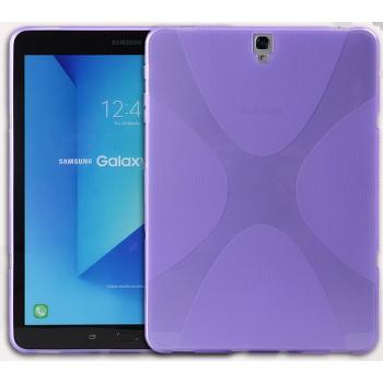 Силиконовый матовый полупрозрачный чехол с нескользящими гранями и дизайнерской текстурой X для Samsung Galaxy Tab S3  Фиолетовый