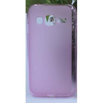 Силиконовый матовый полупрозрачный чехол с нескользящим софт-тач покрытием для Samsung Galaxy J1 mini Prime (2016) Розовый