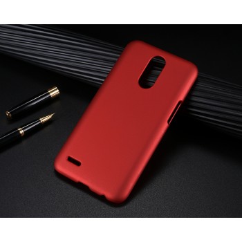 Пластиковый непрозрачный матовый чехол для LG K10 (2017) Красный