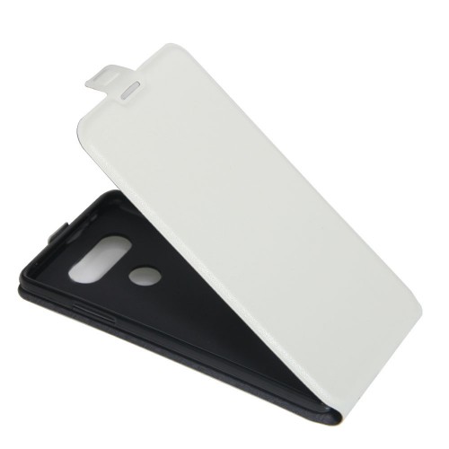 Чехол вертикальная книжка на силиконовой основе с отсеком для карт на магнитной защелке для LG V20, цвет Белый