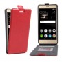 Чехол вертикальная книжка на силиконовой основе с отсеком для карт на магнитной защелке для Huawei P9 Lite, цвет Красный