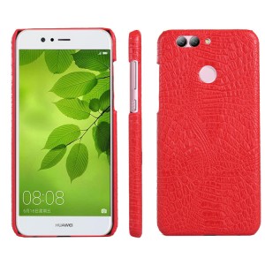 Чехол задняя накладка для Huawei Nova 2 Plus с текстурой кожи Красный