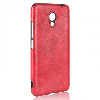 Силиконовый чехол накладка для Meizu M5c с текстурой кожи Красный