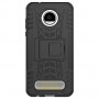 Экстрим противоударный чехол для Motorola Moto Z2 Play с подставкой и текстурой шины, цвет Черный