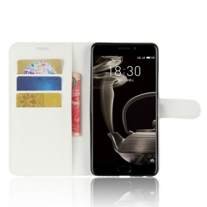 Чехол портмоне подставка для Meizu Pro 7 Plus с магнитной защелкой и отделениями для карт Белый