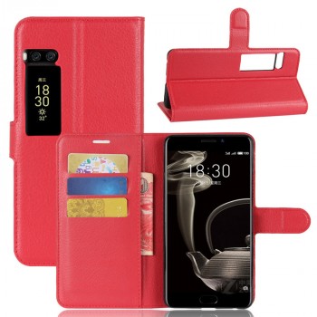 Чехол портмоне подставка для Meizu Pro 7 Plus с магнитной защелкой и отделениями для карт