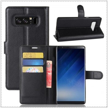 Чехол портмоне подставка для Samsung Galaxy Note 8 с магнитной защелкой и отделениями для карт