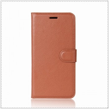 Чехол портмоне подставка для Samsung Galaxy Note 8 с магнитной защелкой и отделениями для карт Коричневый
