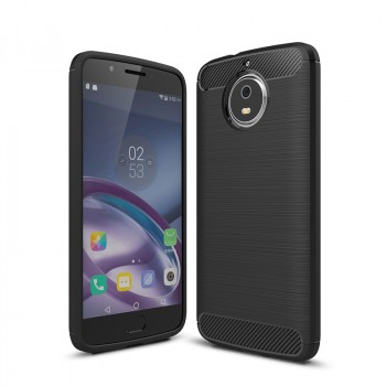 Матовый силиконовый чехол для Motorola Moto G5s с текстурным покрытием металлик Черный