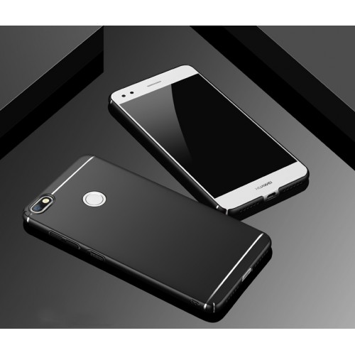Пластиковый непрозрачный матовый металлик чехол с улучшенной защитой элементов корпуса для Huawei Nova Lite (2017) , цвет Черный