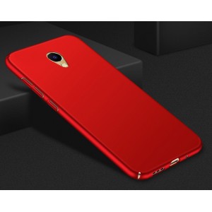 Пластиковый непрозрачный матовый металлик чехол с улучшенной защитой элементов корпуса для Meizu M5c  Красный