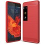 Силиконовый матовый непрозрачный чехол с нескользящими гранями и текстурным покрытием Металлик для Meizu Pro 7 Plus , цвет Красный