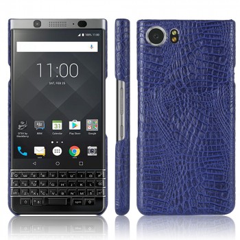 Чехол задняя накладка для BlackBerry KEYone с текстурой кожи Синий