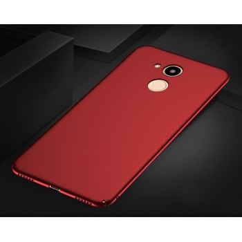Пластиковый непрозрачный матовый чехол с допзащитой торцов для Huawei Honor 6C Pro Красный