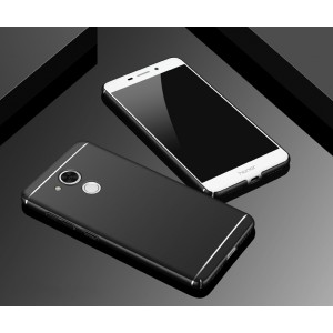 Пластиковый непрозрачный матовый чехол текстура Линии с улучшенной защитой элементов корпуса для Huawei Honor 6C Pro  Черный
