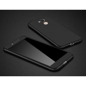 Пластиковый матовый непрозрачный чехол сборного типа для Huawei Honor 6C Pro Черный