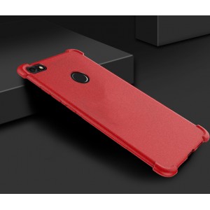 Силиконовый матовый непрозрачный чехол с нескользящими гранями и усиленными углами для Huawei Nova Lite (2017)  Красный