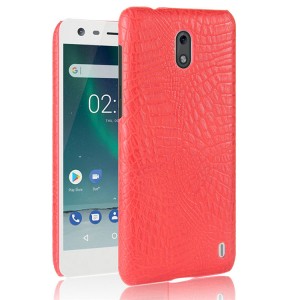 Чехол задняя накладка для Nokia 2 с текстурой кожи Красный